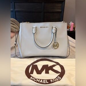Michael Kors Square Shaped White Purse